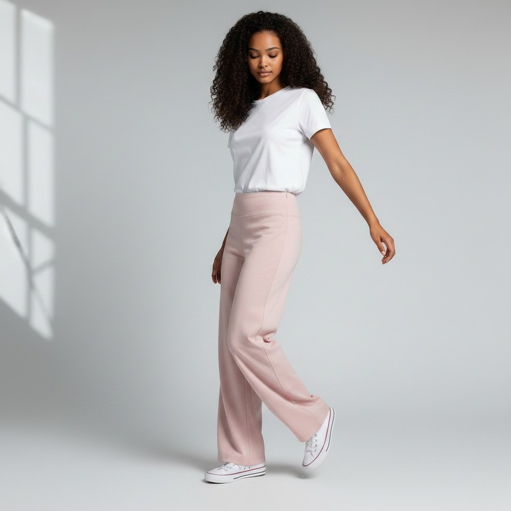 J McLaughlin Pale Pink Wide Leg Trousers Ladies Dress Pants Career Minimalist‎ 2